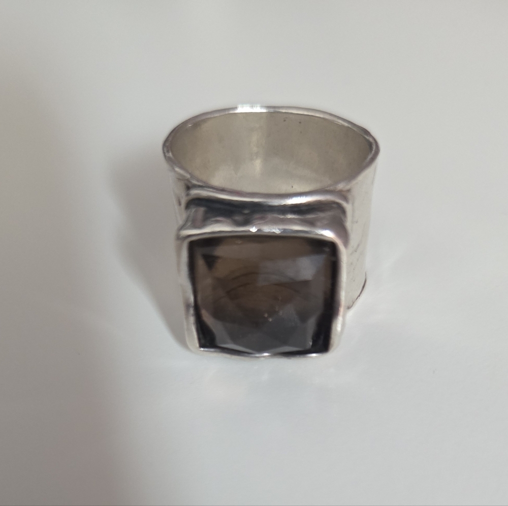 925 Sterling Silver Ring with Smoky Gemstone. SILPADA